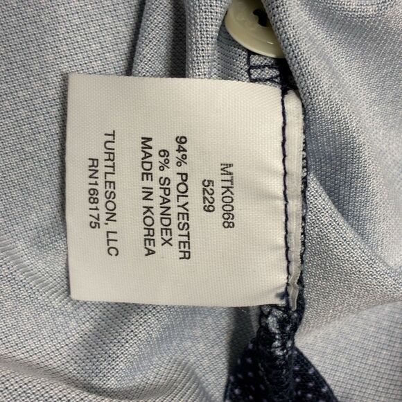 Turtleson Polo Shirt Men’s XL Navy Blue Micro Dot Golf Performance Shirt - Picture 3 of 6